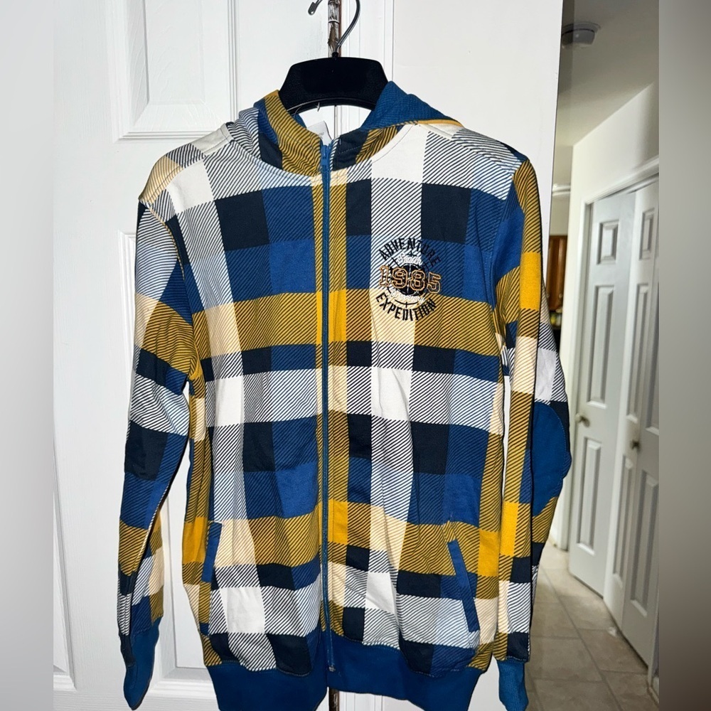 Yigga 1985 Expedition Plaid Zip-Up Hoodie - Size 158/164 (US Youth 12-14) Youth